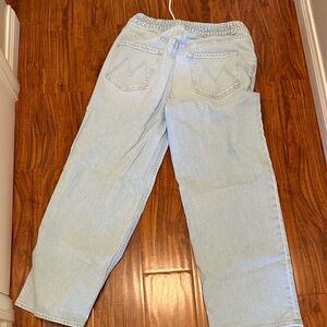 MOTHER Light Blue Wide-Leg Jeans The Drawn Tagger Flood size 28